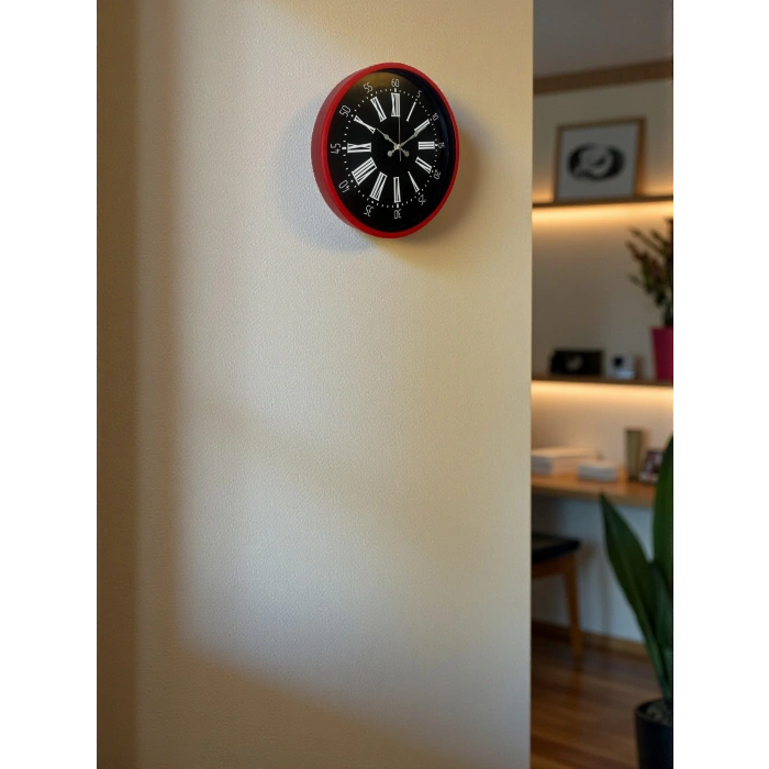 36 Cm Kırmızı Asil Duvar Saati