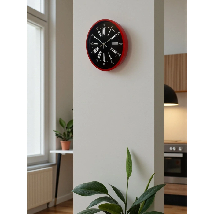 36 Cm Kırmızı Asil Duvar Saati