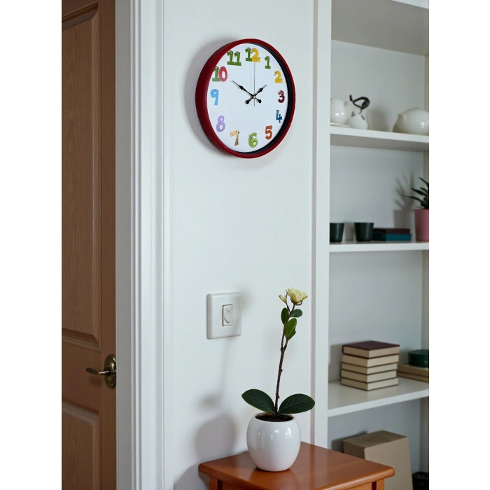 36 Cm Kırmızı Çocuk Odası Duvar Saati
