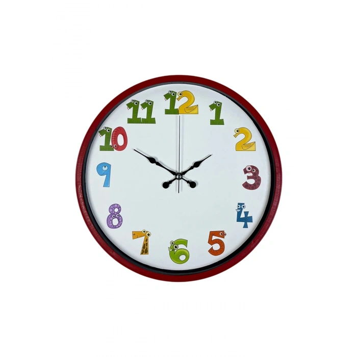 36 Cm Kırmızı Çocuk Odası Duvar Saati