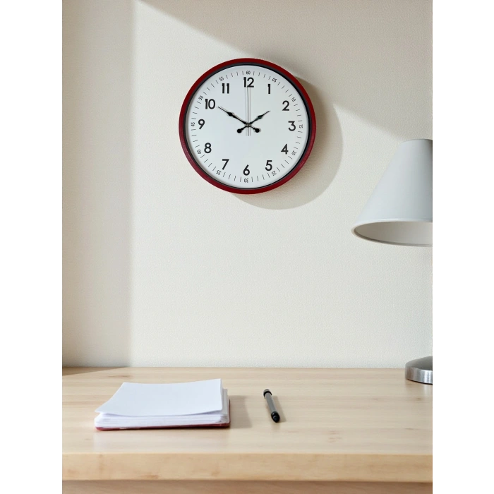 36 Cm Kırmızı Dekoratif Duvar Saati