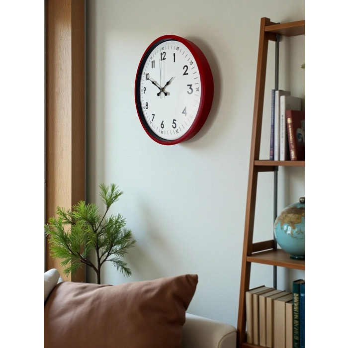 36 Cm Kırmızı Dekoratif Duvar Saati