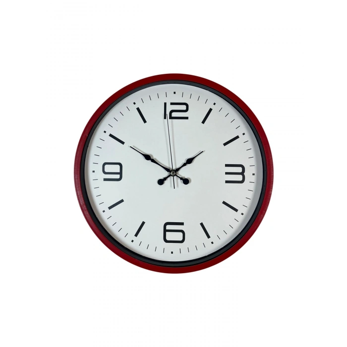 36 Cm Kırmızı Modern Dekoratif Duvar Saati
