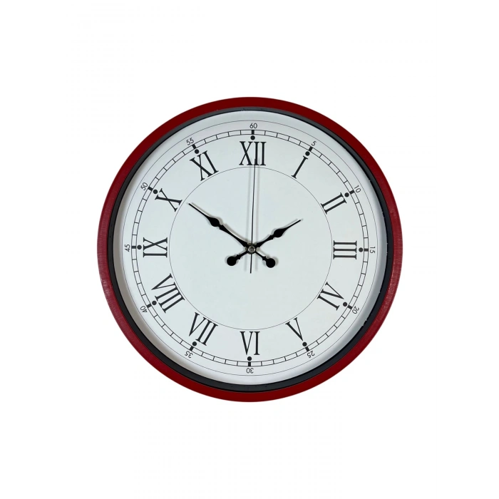 36 Cm Kırmızı Roma Rakamlı Duvar Saati