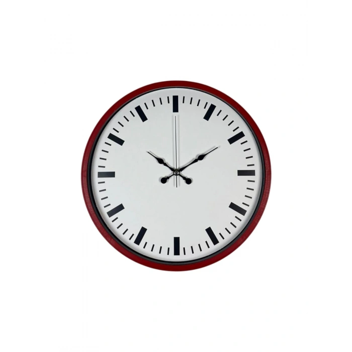 36 Cm Kırmızı Sade Dekoratif Duvar Saati