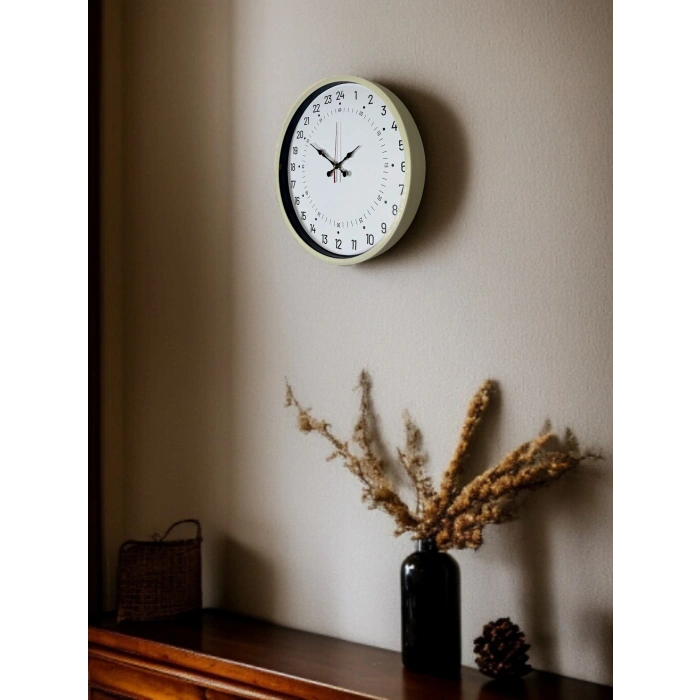 36 Cm Cream 24-Hour Indicator Wall Clock