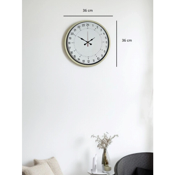 36 Cm Cream 24-Hour Indicator Wall Clock