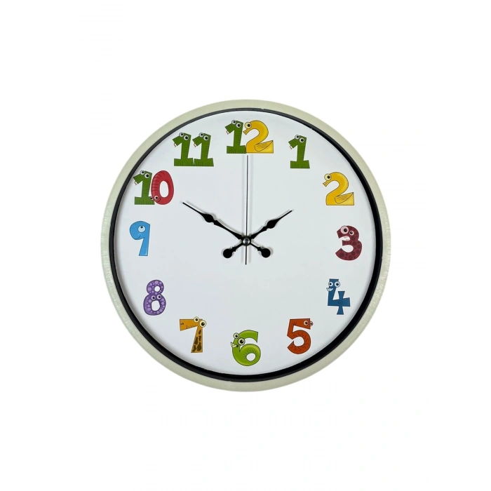 36 Cm Krem Çocuk Odası Duvar Saati