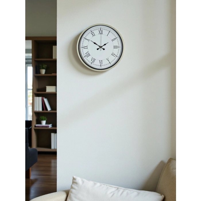 36 Cm Krem Dekoratif Duvar Saati