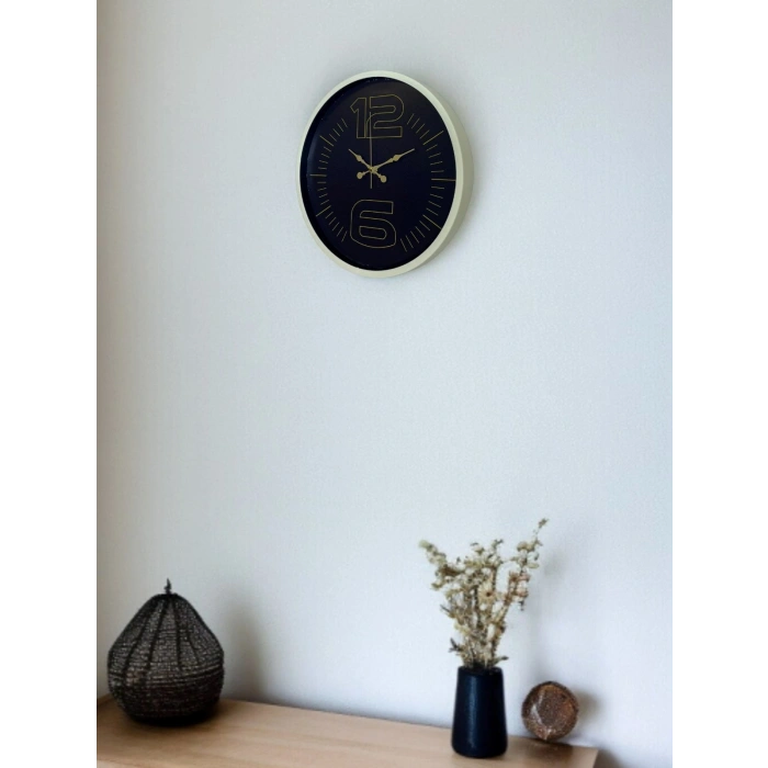 36 Cm Krem Dekoratif Duvar Saati