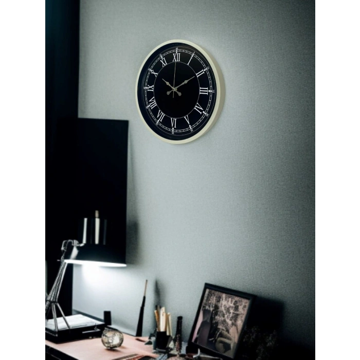 36 Cm Krem Dekoratif Duvar Saati