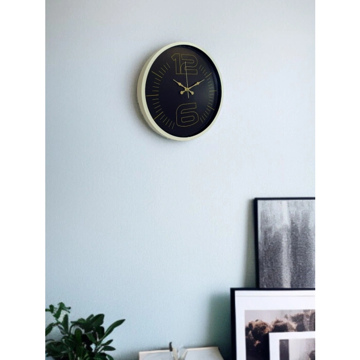 36 Cm Krem Dekoratif Duvar Saati