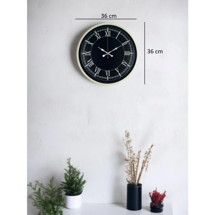 36 Cm Krem Dekoratif Duvar Saati
