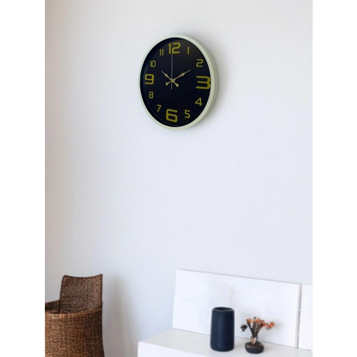 36 Cm Cream Gold Numeral Wall Clock