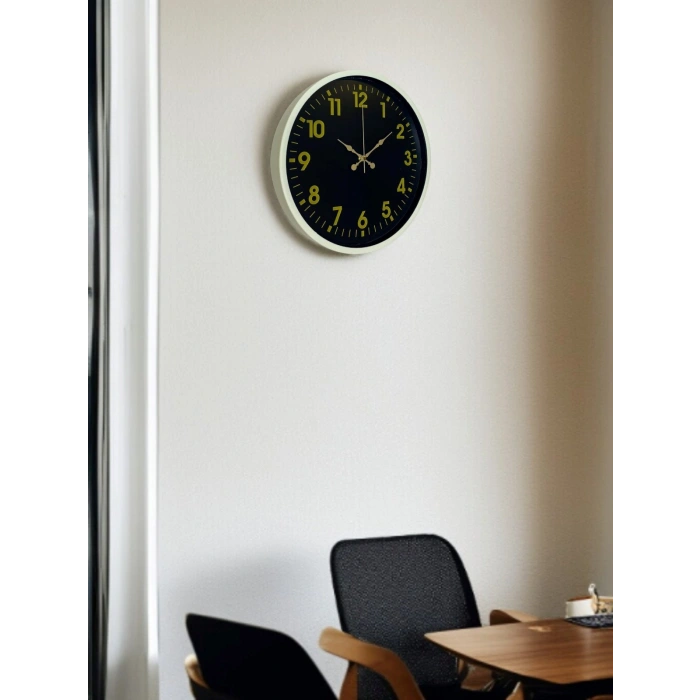 36 Cm Cream Gold Numbered Wall Clock