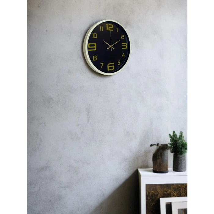 36 Cm Cream Gold Numeral Wall Clock