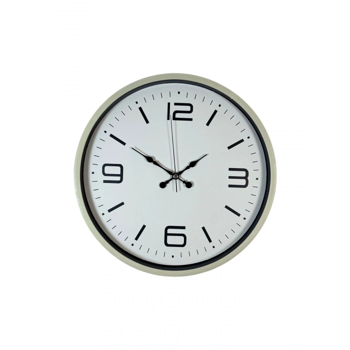 36 Cm Krem Modern Dekoratif Duvar Saati