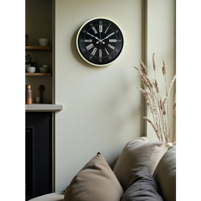 36 Cm Krem Modern Duvar Saati
