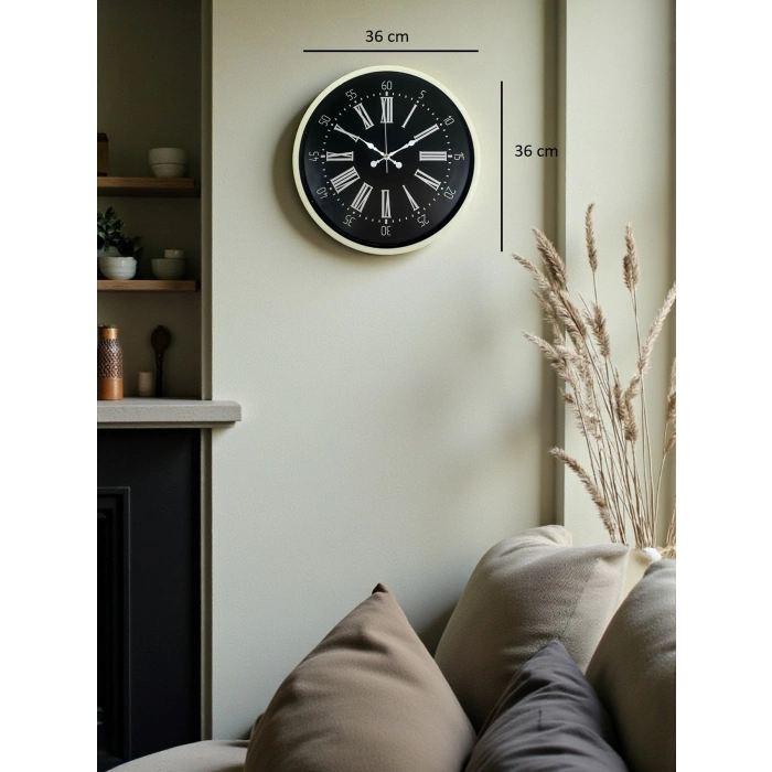 36 Cm Krem Modern Duvar Saati