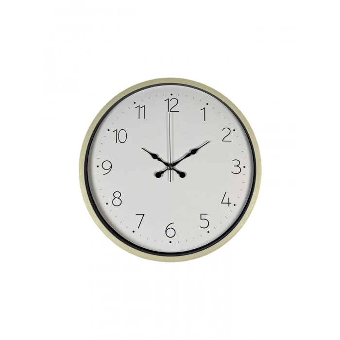 36 Cm Krem Sade Dekoratif Duvar Saati