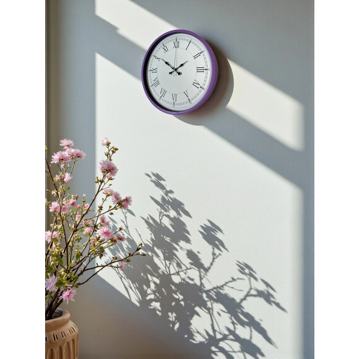 36 Cm Mor Roma Rakamlı Duvar Saati