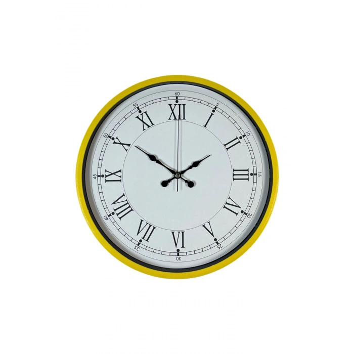 36 Cm Sarı Dekoratif Duvar Saati