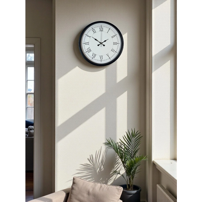 36 Cm Siyah Asil Roma Rakamlı Duvar Saati