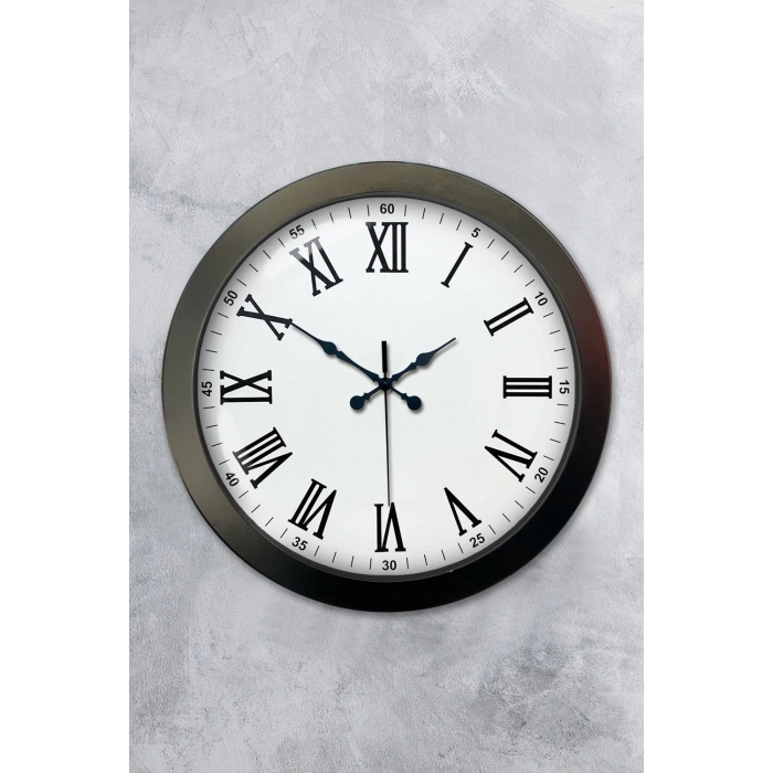 36 cm Siyah Metal Roma Rakamlı Duvar Saati