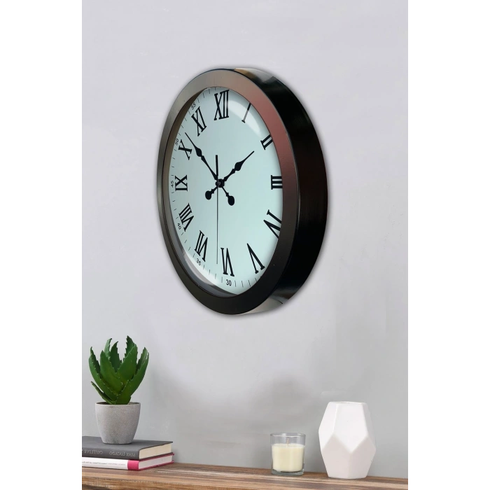 36 cm Siyah Metal Roma Rakamlı Duvar Saati