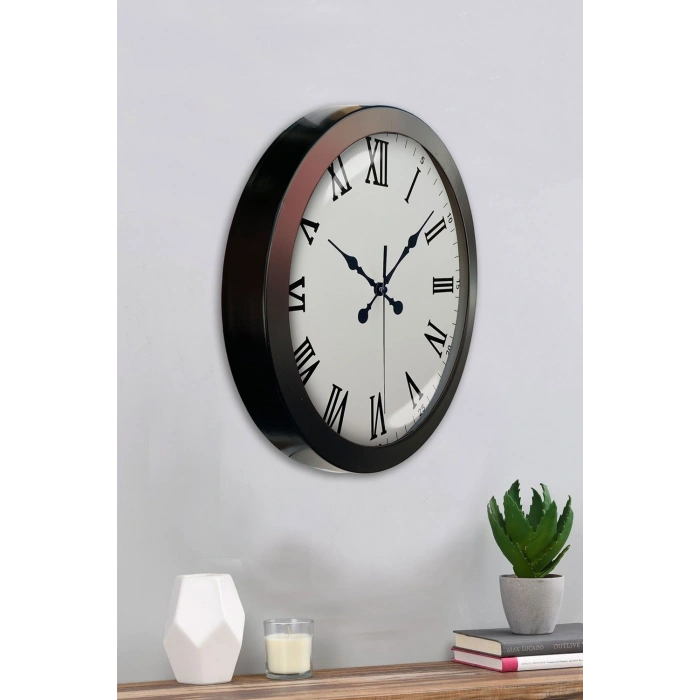 36 cm Siyah Metal Roma Rakamlı Duvar Saati