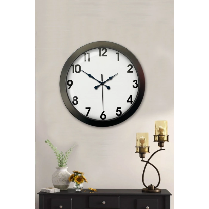 36 cm Siyah Metal Standart Duvar Saati