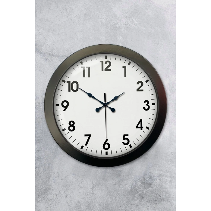 36 cm Siyah Metal Standart Duvar Saati