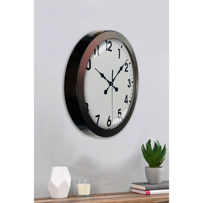 36 cm Siyah Metal Standart Duvar Saati
