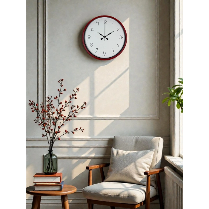 36 Cm Standart Kırmızı Duvar Saati