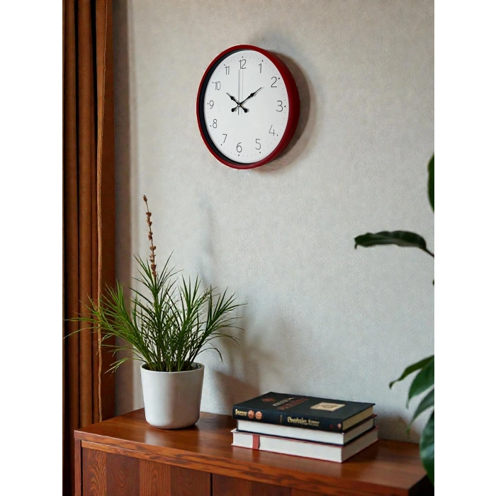 36 Cm Standart Kırmızı Duvar Saati