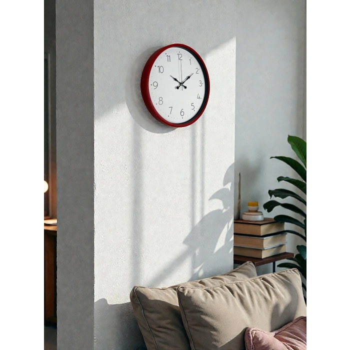 36 Cm Standart Kırmızı Duvar Saati