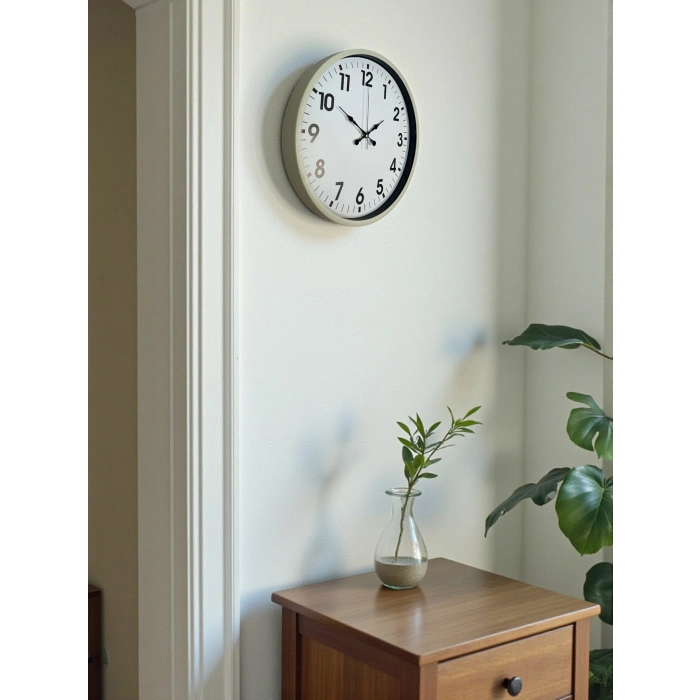 Zentime 36 Cm Cream Decorative Wall Clock