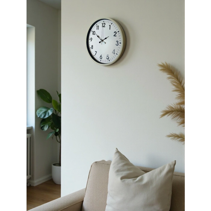 Zentime 36 Cm Cream Decorative Wall Clock