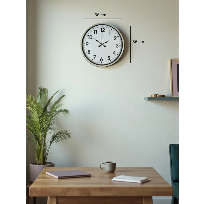 Zentime 36 Cm Cream Decorative Wall Clock