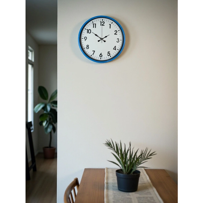 Zentime 36 Cm Blue Decorative Wall Clock