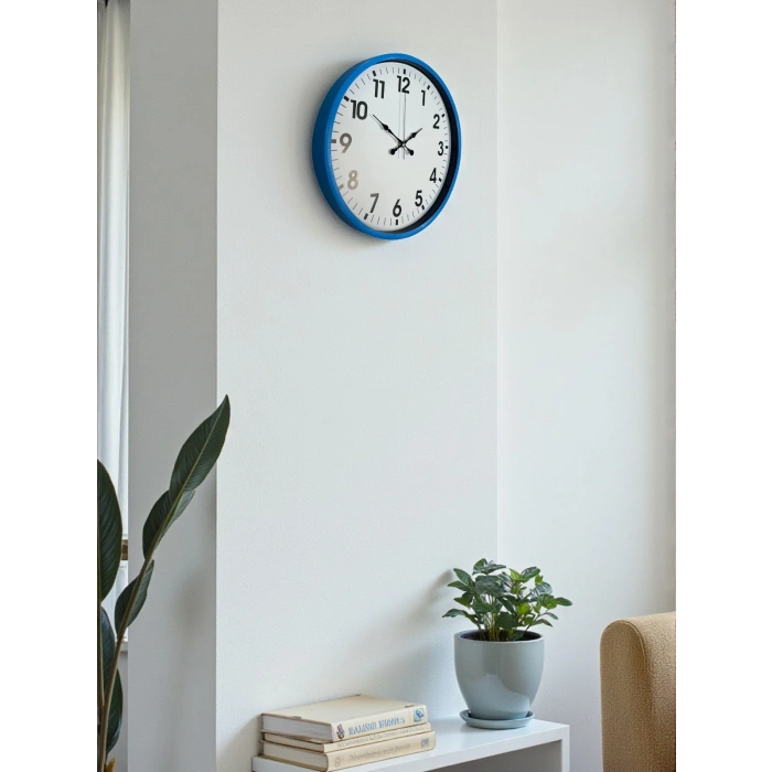 Zentime 36 Cm Blue Decorative Wall Clock