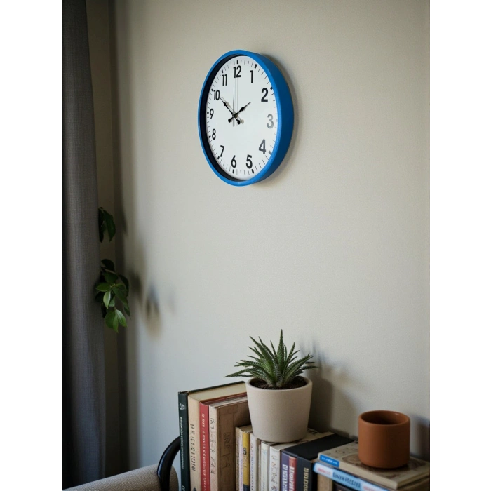 Zentime 36 Cm Blue Decorative Wall Clock