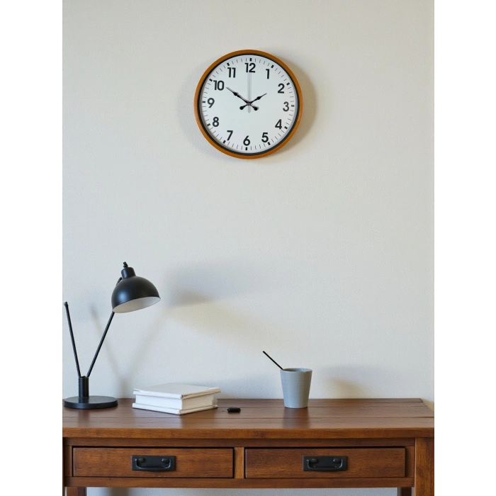 Zentime 36 Cm Orange Decorative Wall Clock