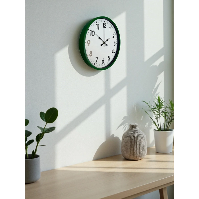 Zentime 36 Cm Green Decorative Wall Clock
