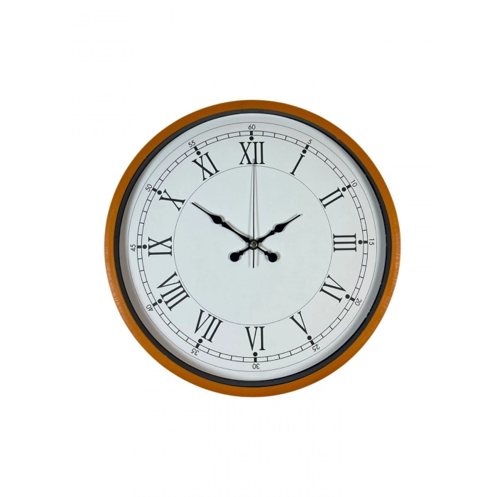 36 Cm Turuncu Roma Rakamlı Duvar Saati