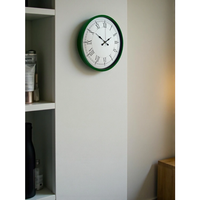 36 Cm Yeşil Roma Rakamlı Duvar Saati