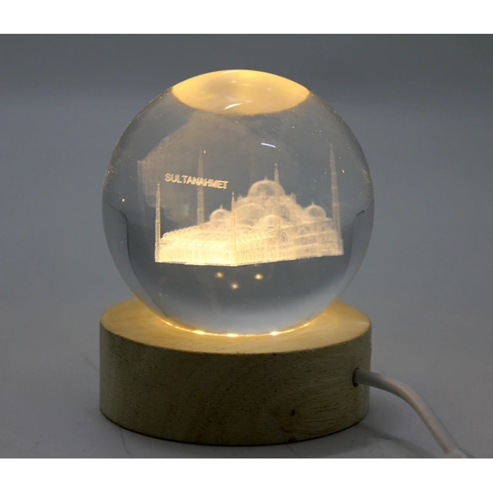 مصباح LED كريستال كرة زجاجية ثلاثي الأبعاد بتصميم إسطنبول موديل 1