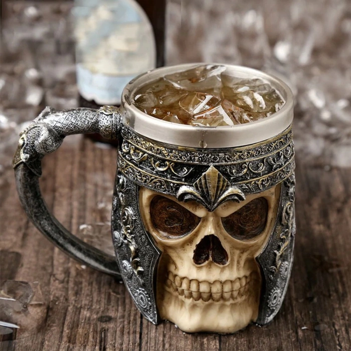 3D Designed Skull Knight Mug