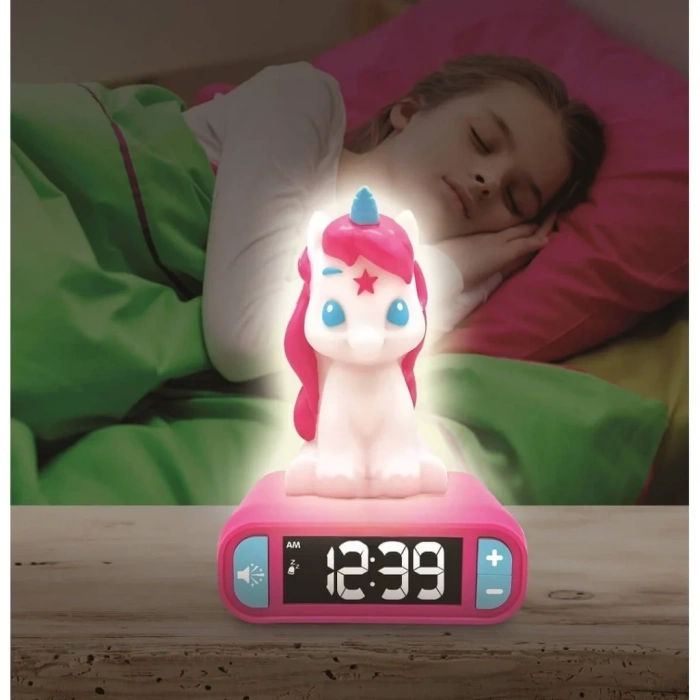 3d Unicorn Dijital Çalar Saat Sesli Işıklı 1 Adet