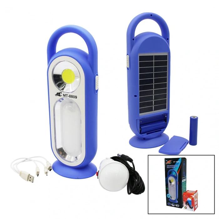 3IN1SOLAR - PİLLİ - USB ŞARJLI - FENER IŞILDAK POWERBANK LED - COB - SEYYAR AMPUL (5365)